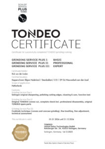 Certificaat Tondeo